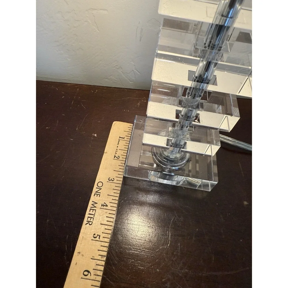 Acrylic‎ Table Office Lamp Clear geometric Cube 14